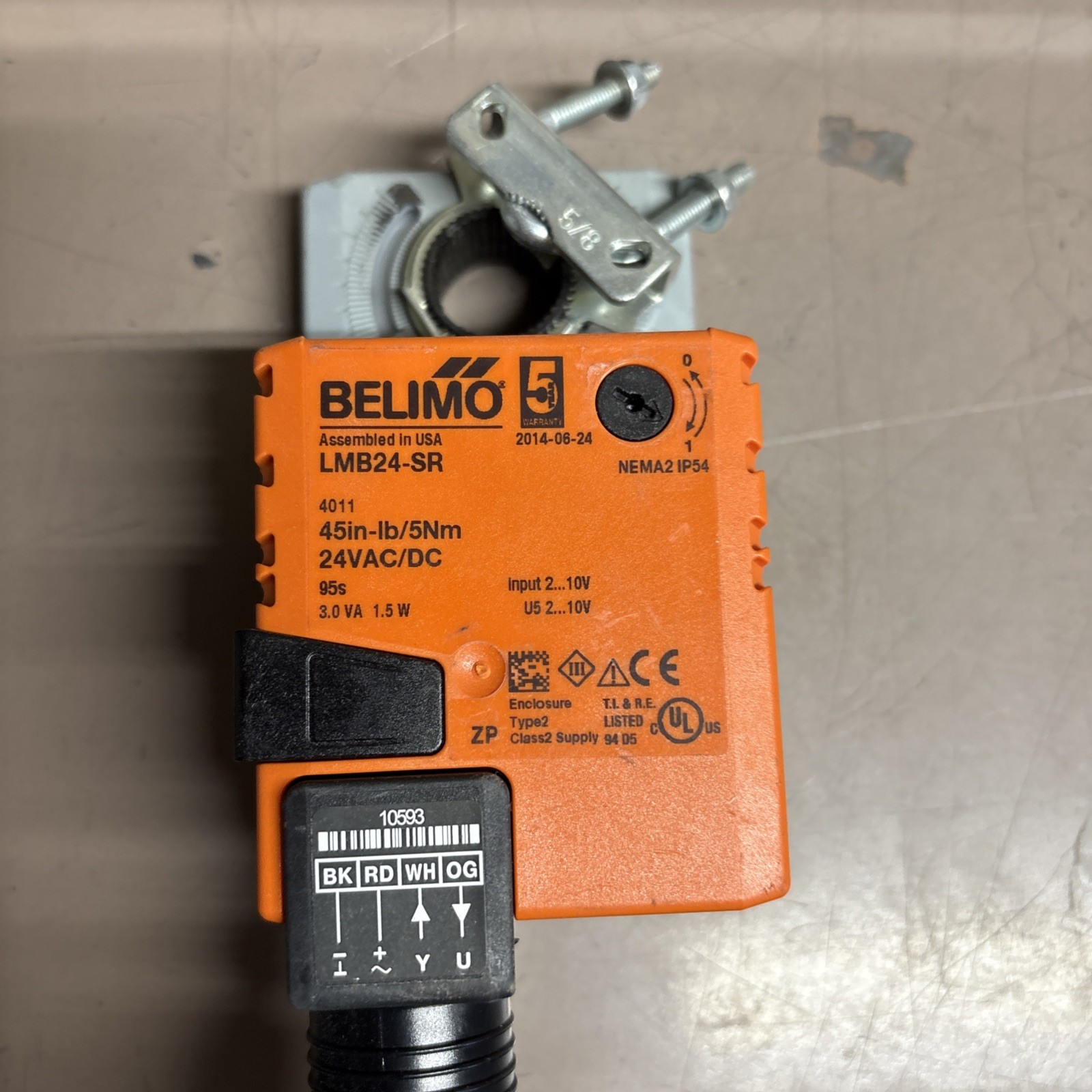 (Lot Of 10) BELIMO LMB24-SR Actuator, Damper, 45 in-lb, 24V AC/DC