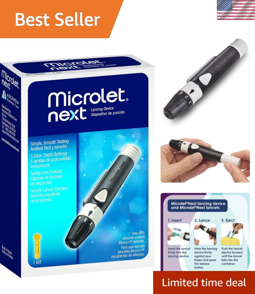 MICROLET Next Adjustable Lancing Device, 5 Depth Settings