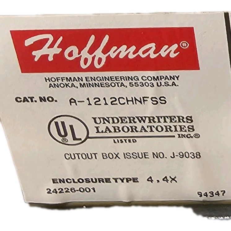 Hoffman A-1212CHNFSS Stainless Junction Box Enclosure