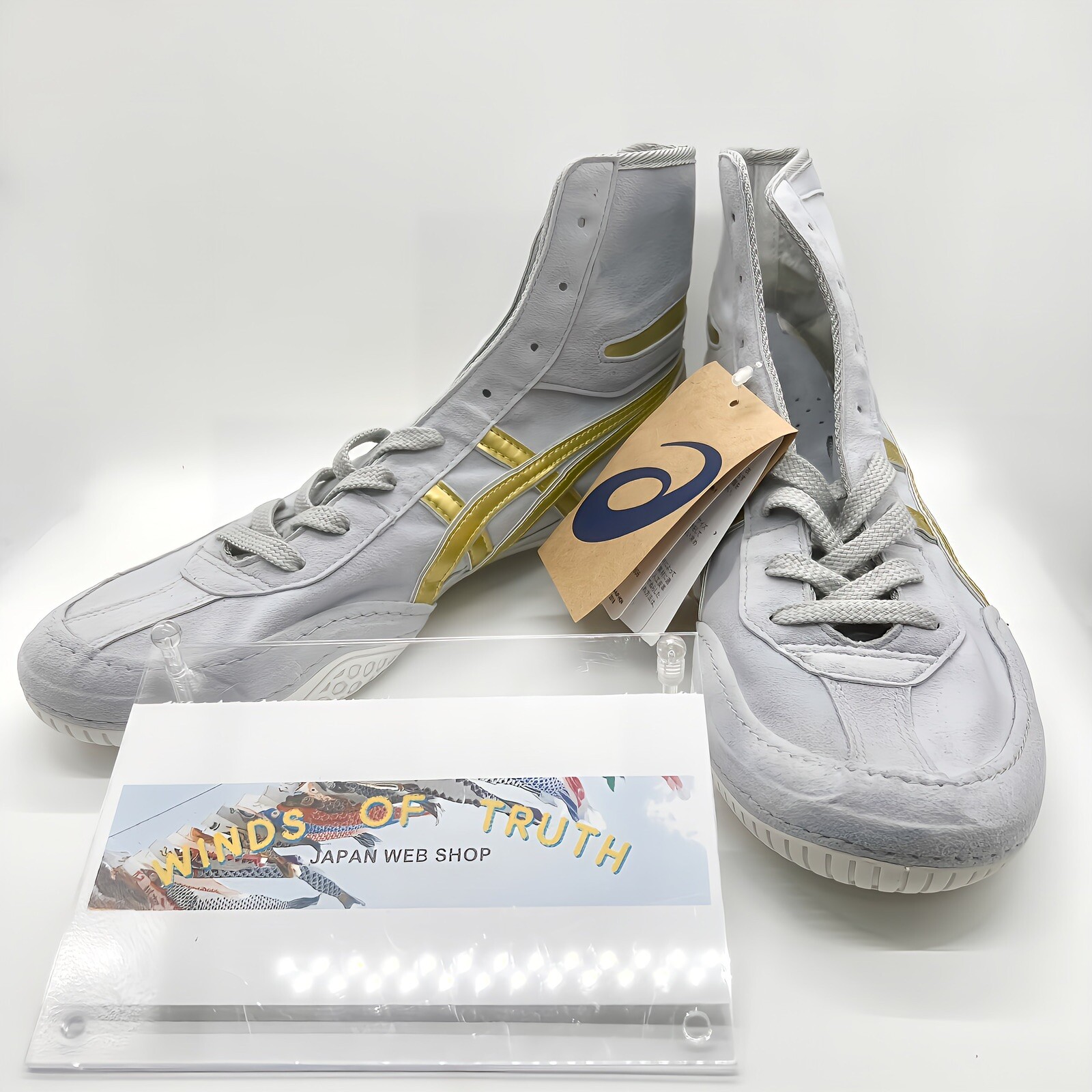 Asics Wrestling Shoes 1083A001 EX-EO special order gray x gold silver edge New