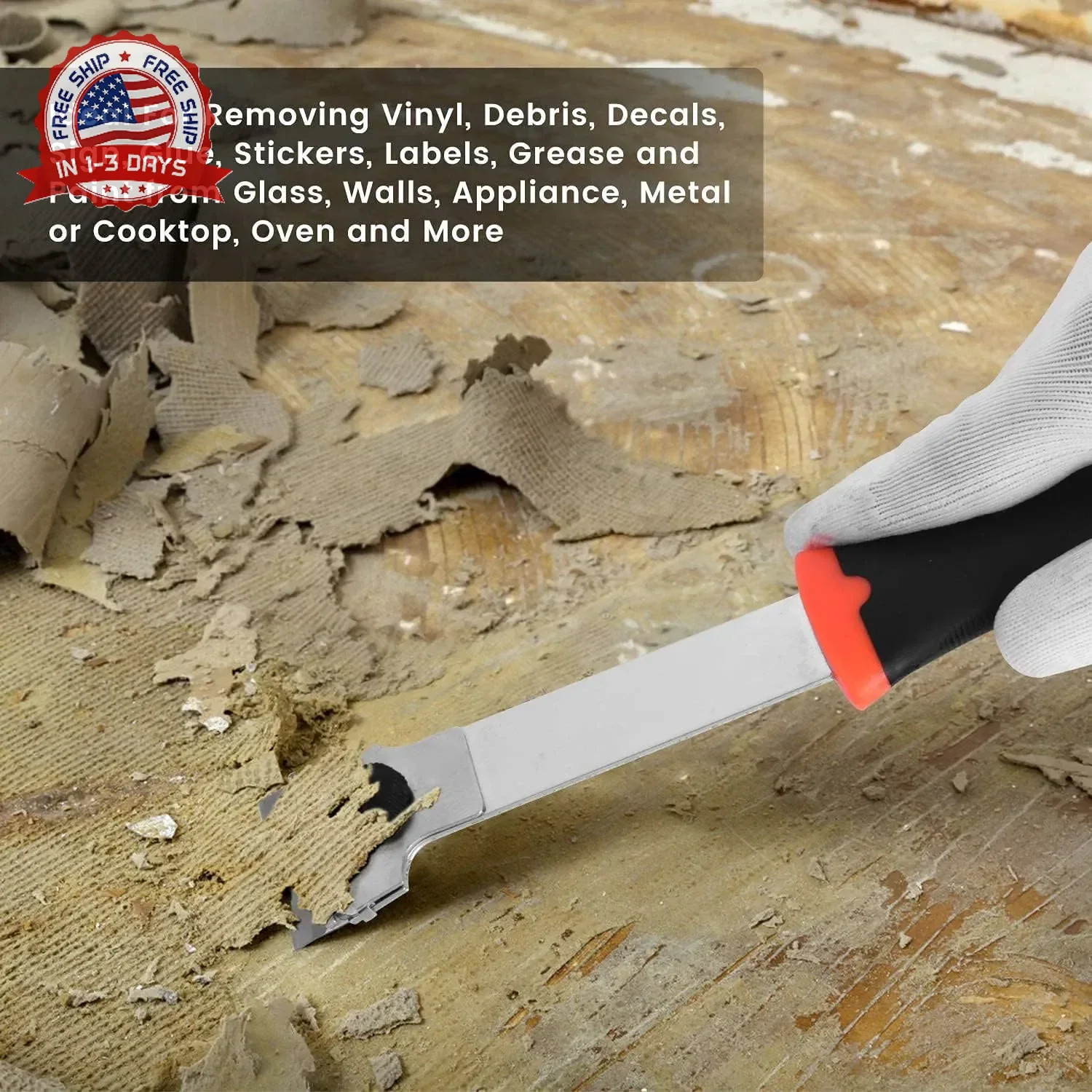 Razor Blade Scraper, Long Handled Scraper Tool with 10 Extra Replacemen