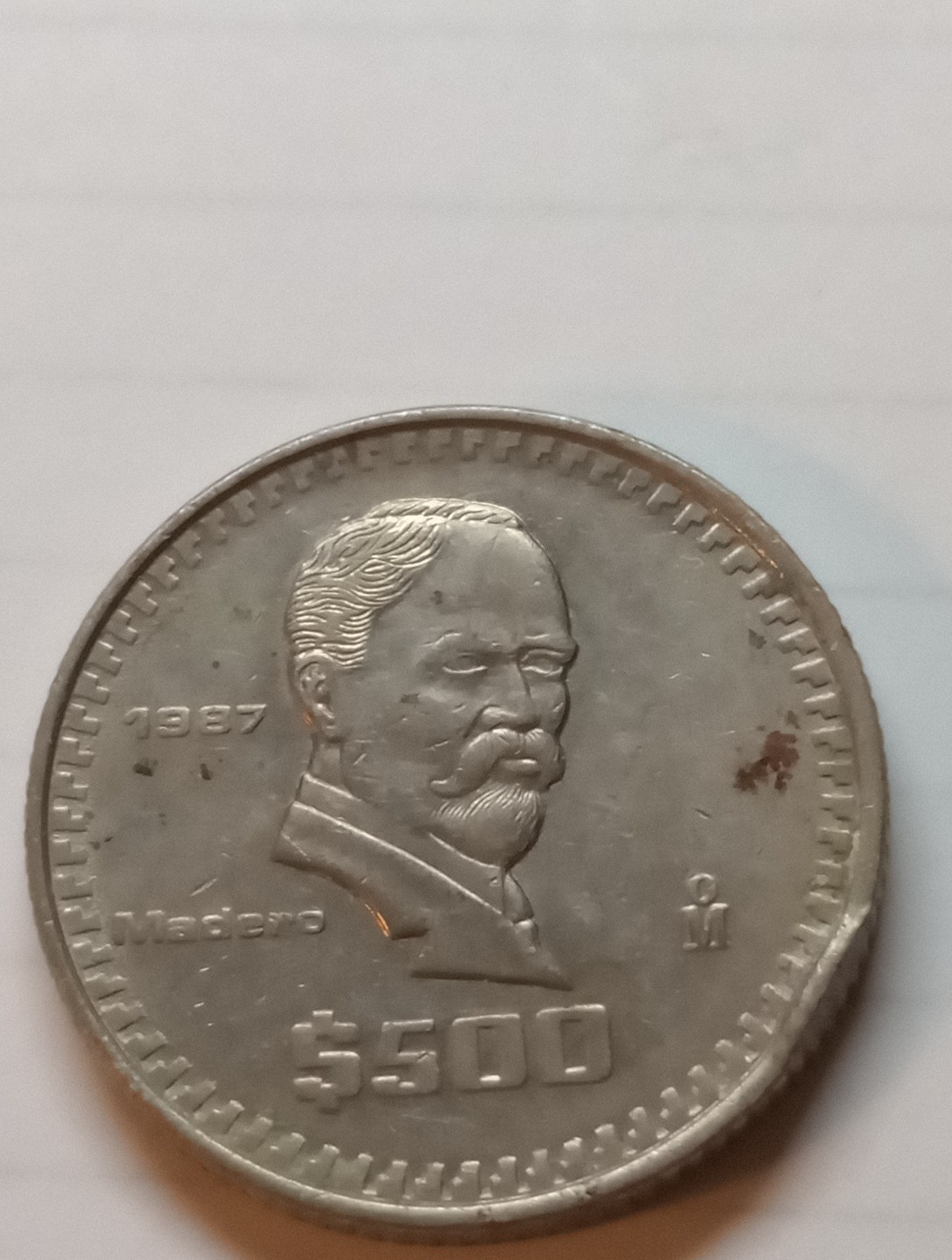 1987 $500 Mexican Peso Coin