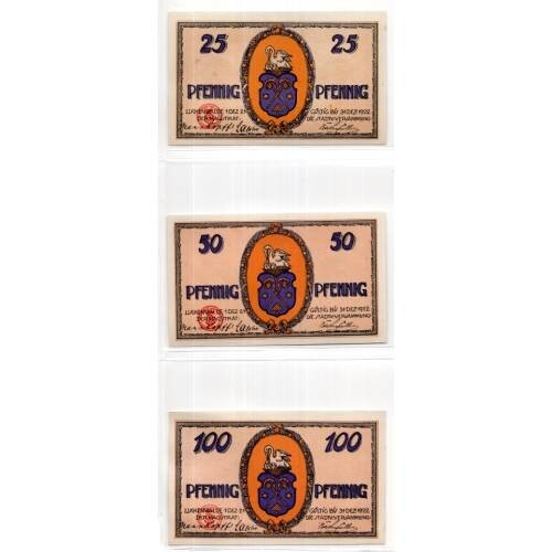 1921 Germany Luckenwalde Notgeld Set of 3 Notes (627)