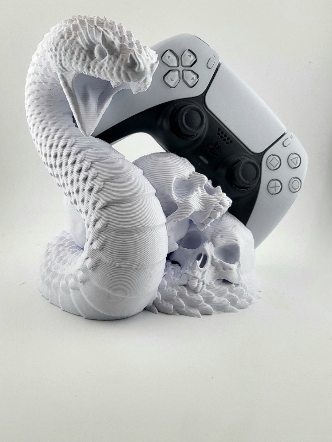 PS5 Controller Holder Stand Custom 3D Printed Snake & Skulls-Unique Gamer Gift!