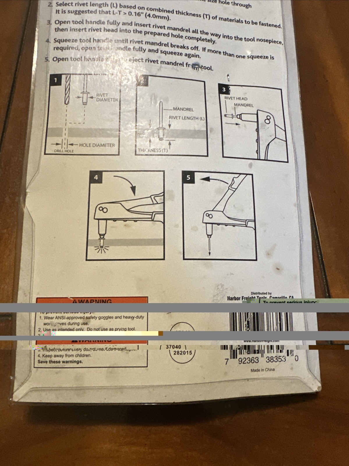 FastenPro Hand Riveter with 4 sizes Rivets - sheet metal leather plastic
