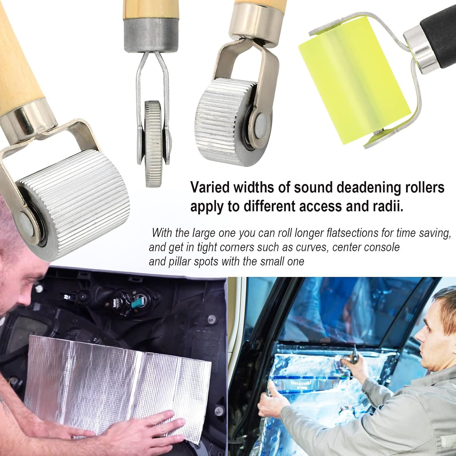 Sound Deadener Roller Tool Car Sound Deadening Roller Roller Set, Seam Roller