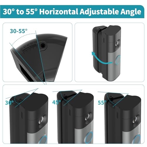 30-55 Degree Adjustable Doorbell Mount for Ring Battery & Wired