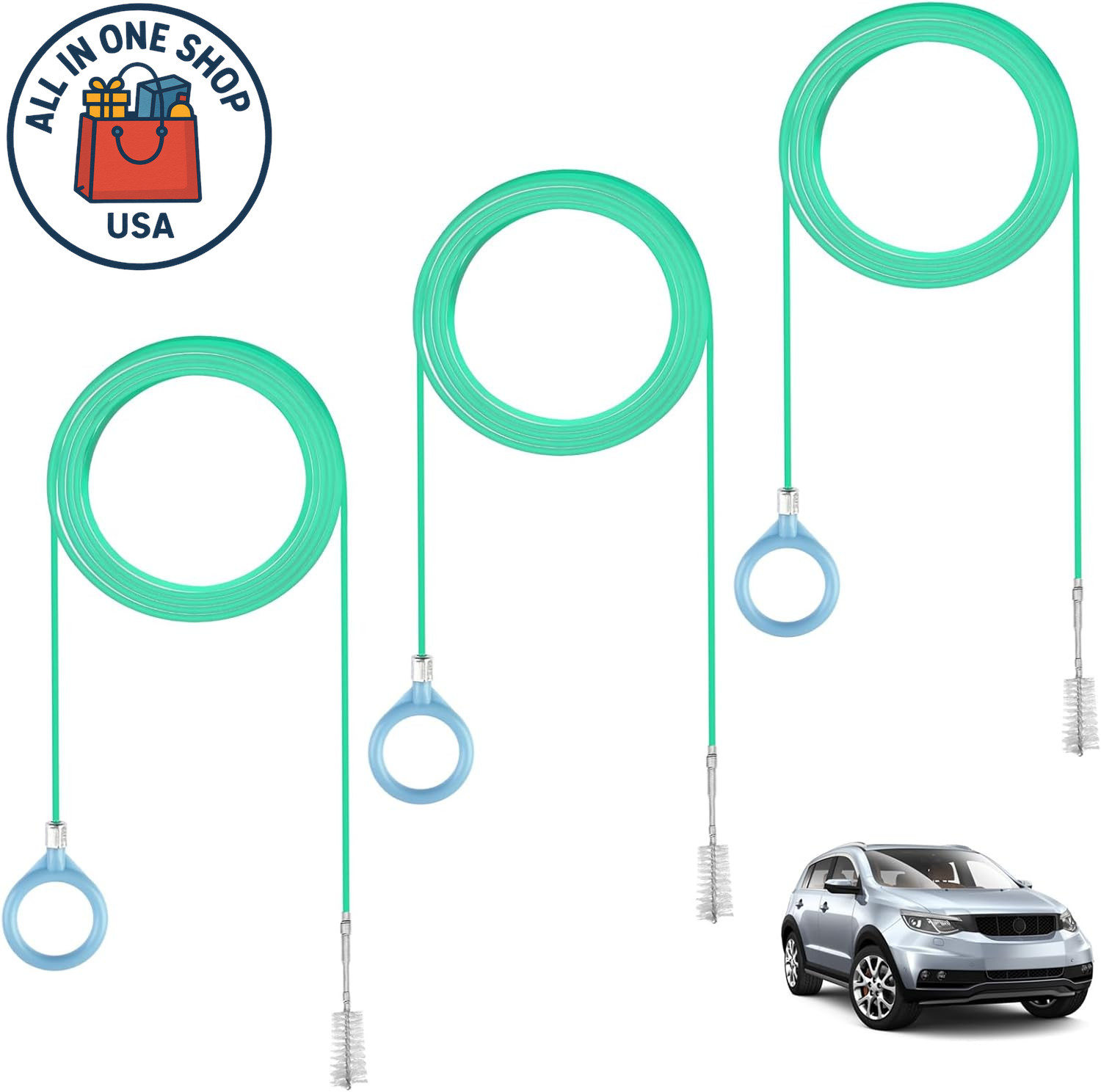 Auto Sunroof Drain Cleaning Tool Set with 120-Inch Flexible Brush Tubes