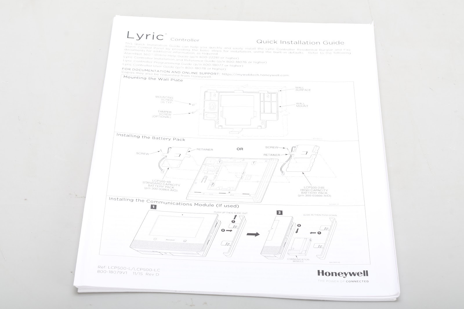 Honeywell LCP500-L Lyric Controller Security Touch Screen Panel With Accessories