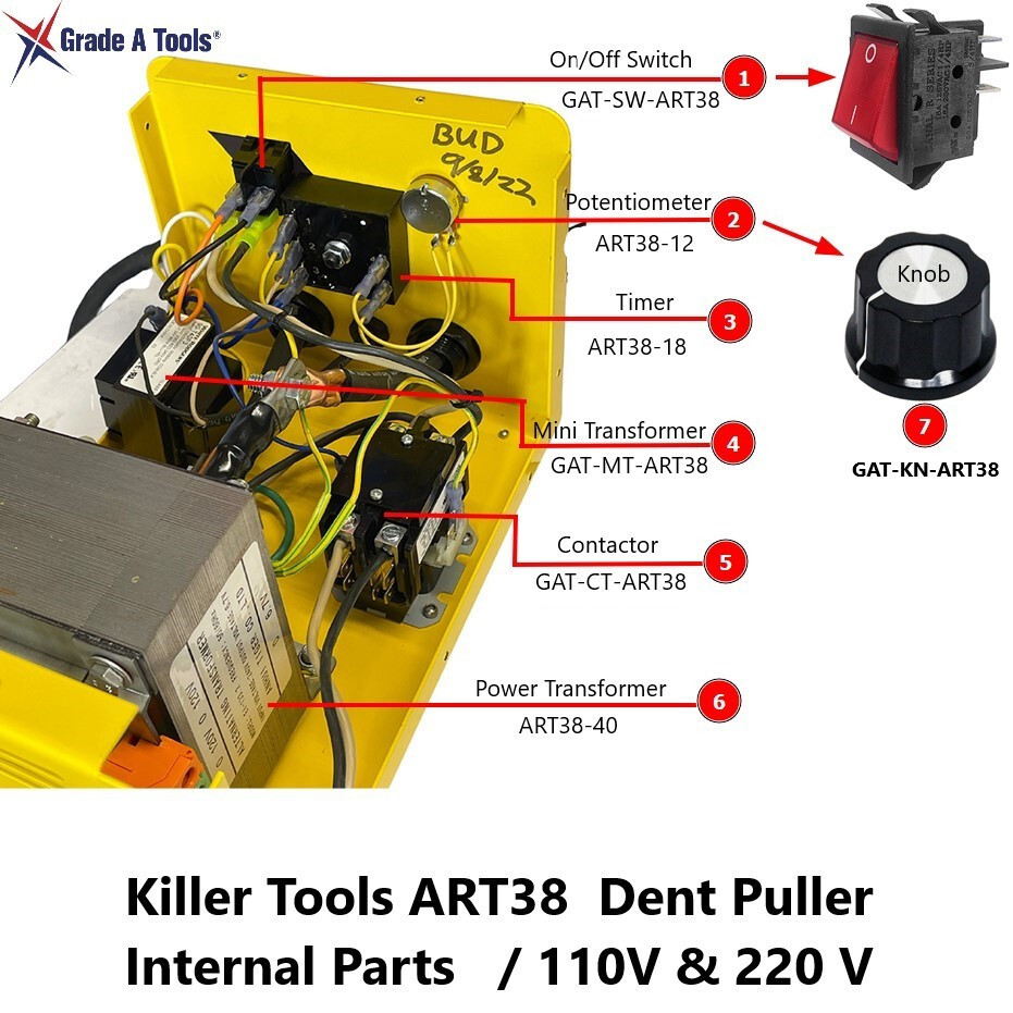 On - Off switch for - Killer tools ART38 Dent Puller - For 110v & 220v
