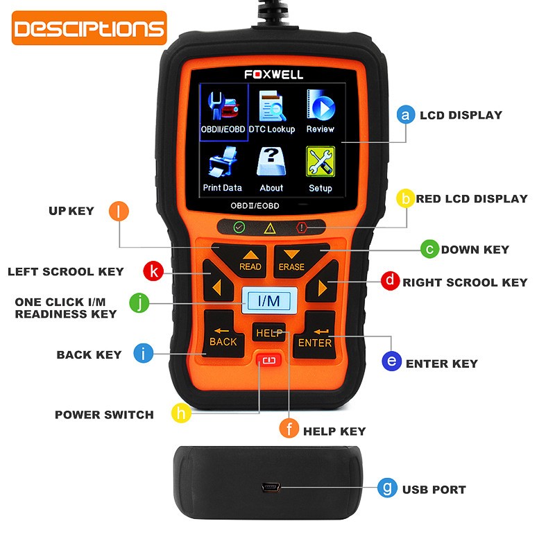 Foxwell NT-301 Code Reader Check Engine Fault OBD2 Scanner Car Diagnostic Tool