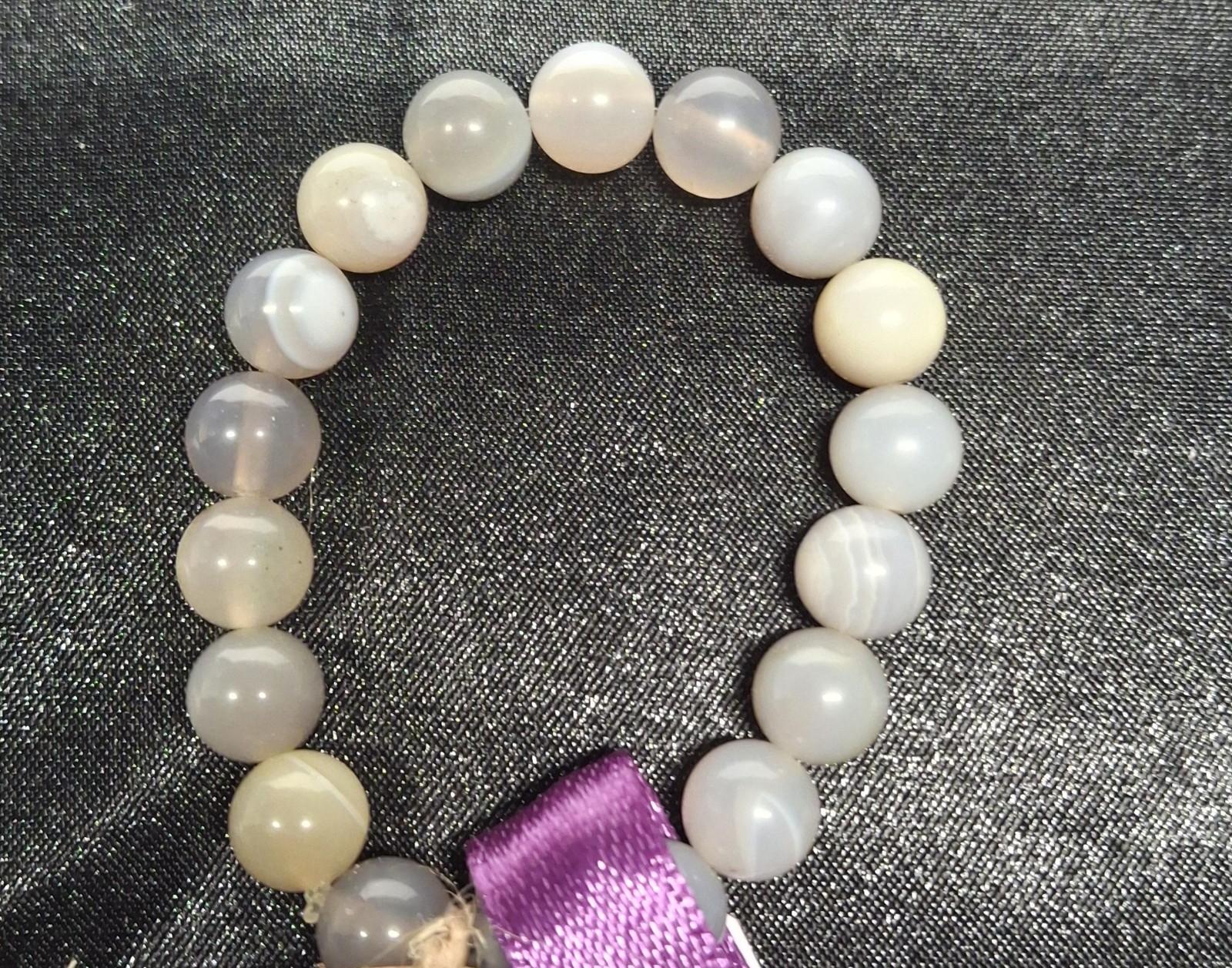 Botswana Agate 8mm Bead Bracelet Size 5 (BRC 107)