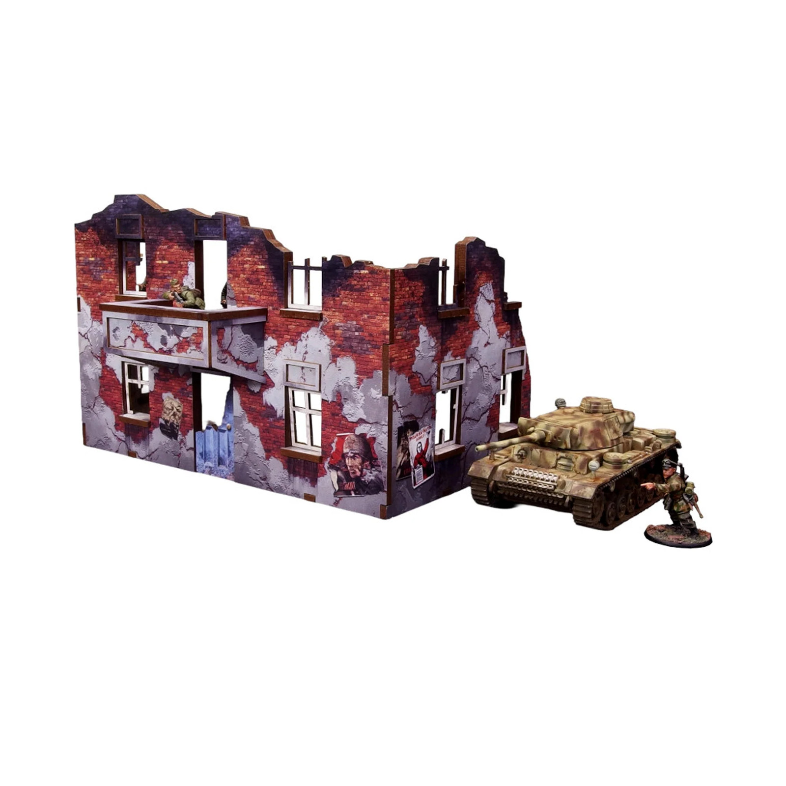 Micro Art Studio WW2 Ostfront Stalingrad: Apartment Block Back (With Balcony)