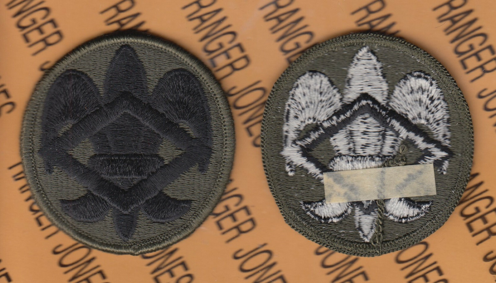 US Army 336th Finance Group OD Green & Black BDU uniform ~2.5" patch m/e
