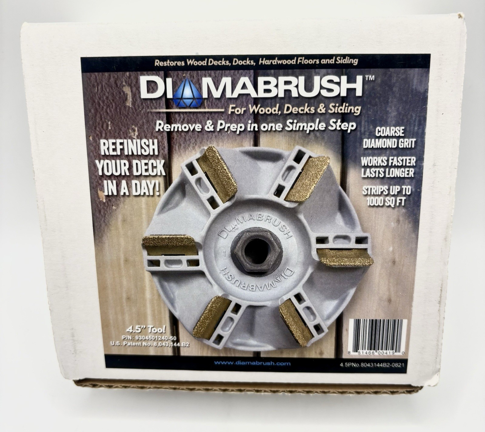 DIAMABRUSH Wood Deck And Siding Refinishing Tool 4-1/2 in. New With Box
