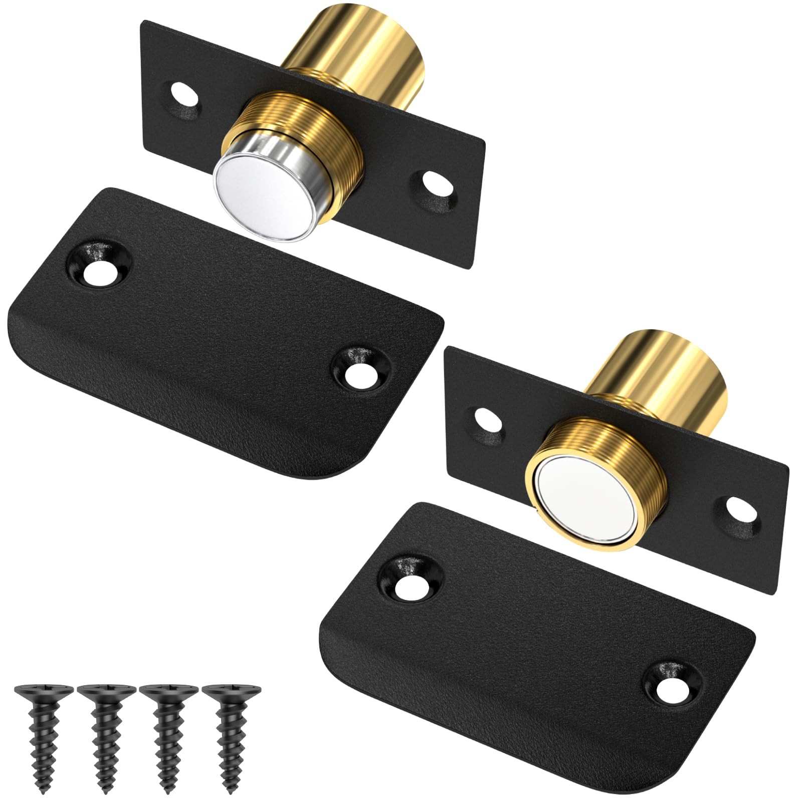Closet Magnetic Catch Door Ball Jiayi 2 Pack top latch, Black