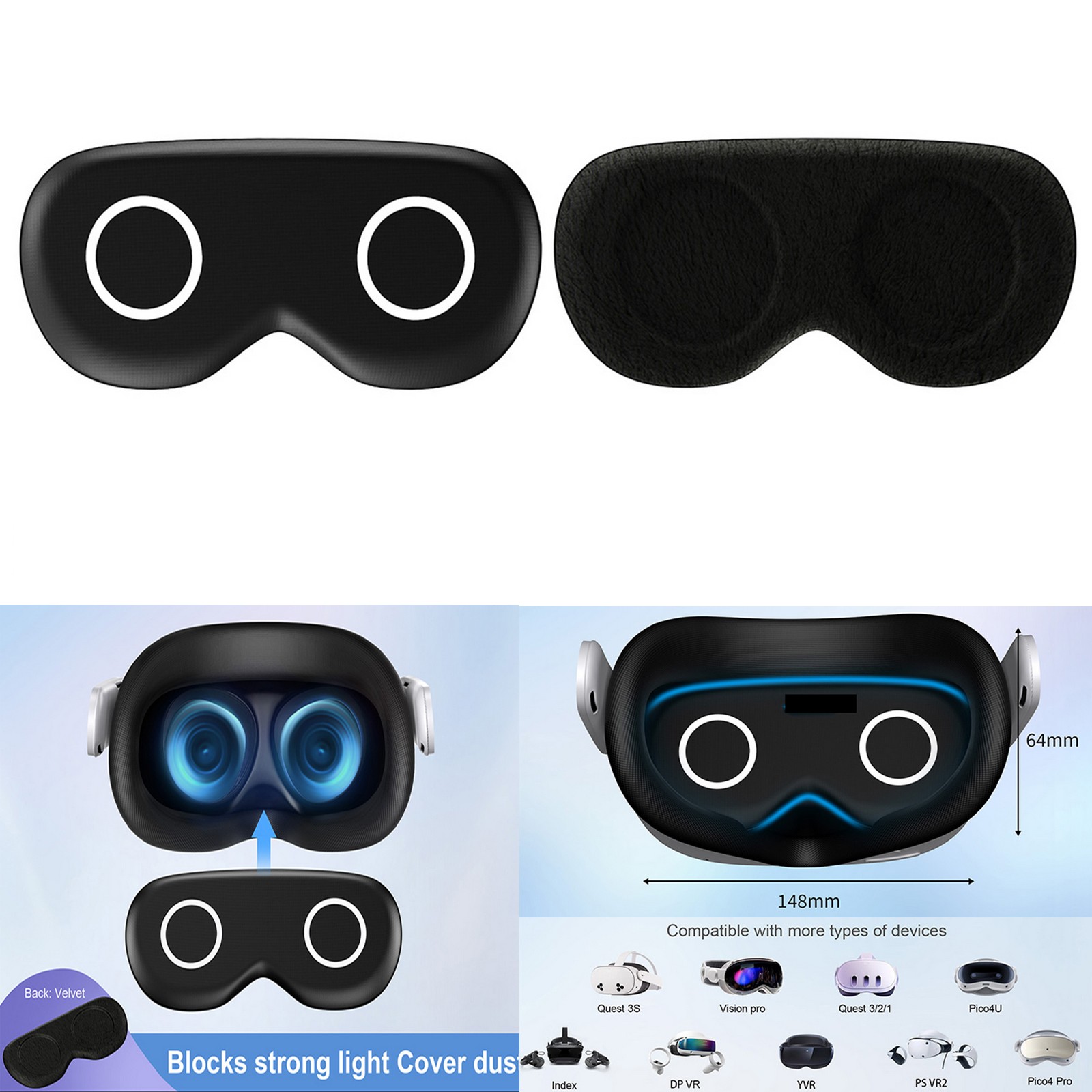 All VR Lens Dust Pad Scratch Crash Protection Eye-patch Cover For Quest 3S/3/2