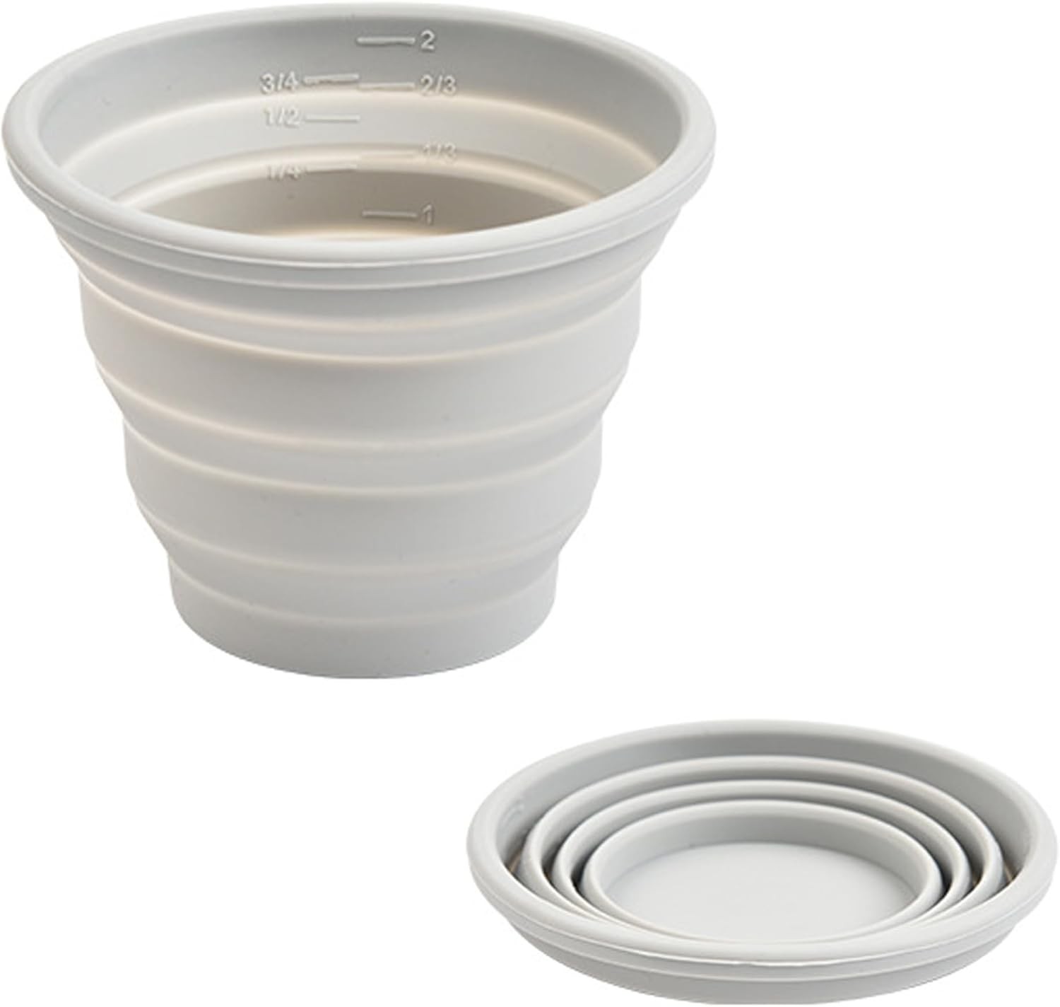 Silicone Collapsible Cups for Traveling, Reusable 1 Count (Pack of 1), Gray