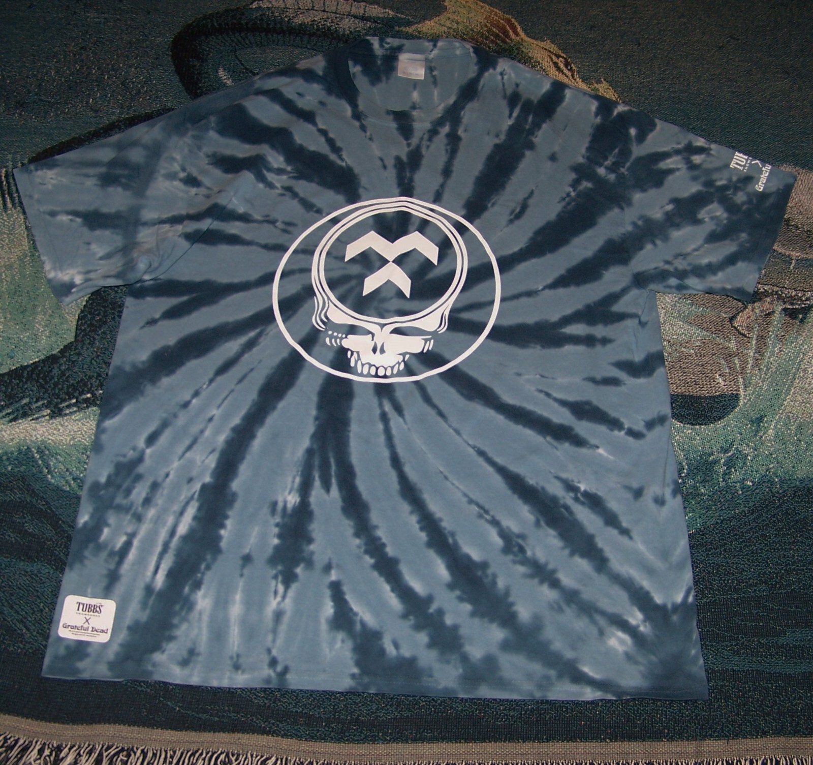 NEW GRATEFUL DEAD TUBBS' SNOW SHOES Music Band Tee Shirt Cotton XL Tie-Dyed Blue