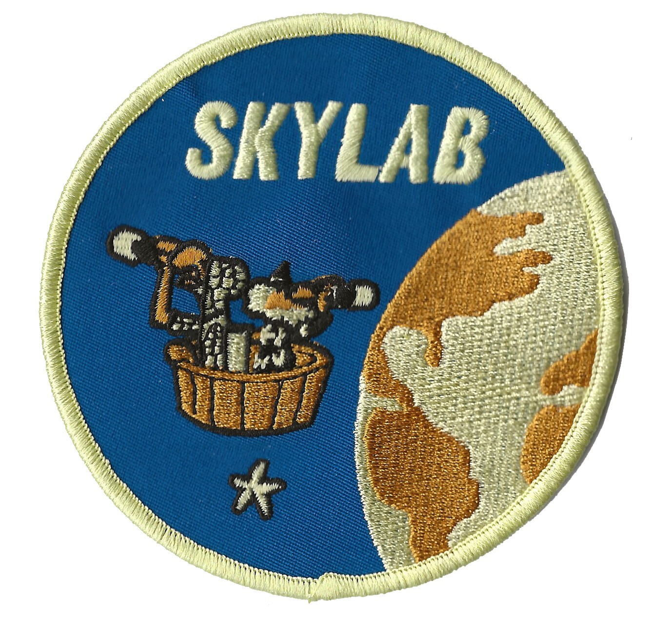 Skylab press patch space program TV news correspondent Wizard of Id recovery