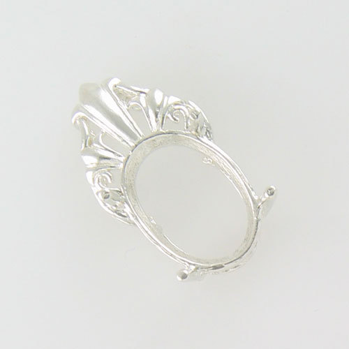 PRE-NOTCHED VINTAGE 14X10 OVAL PENDANT IN STERLING SILVER HANDMADE CP5408SS