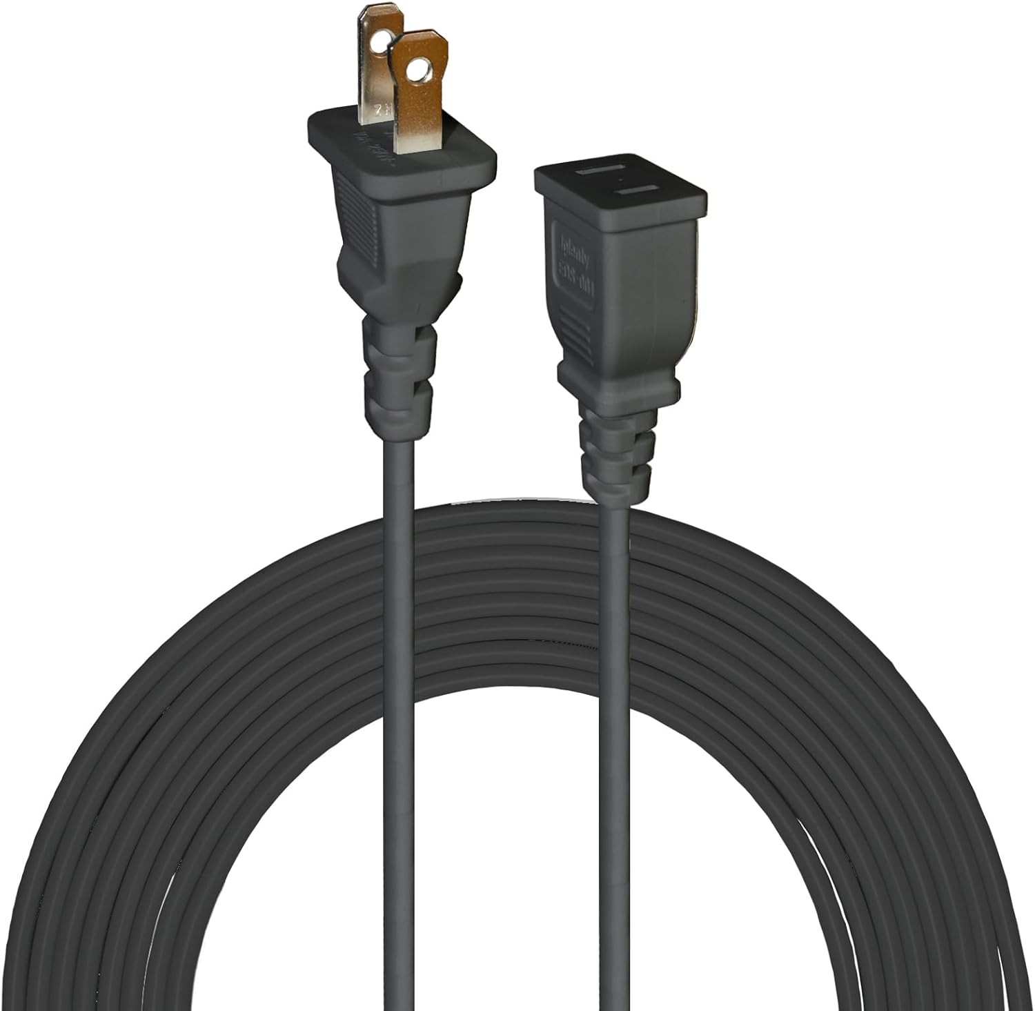 6-10-15FT White Black Clear 2-Prong Extension Cord for Indoor and Outdoor Use