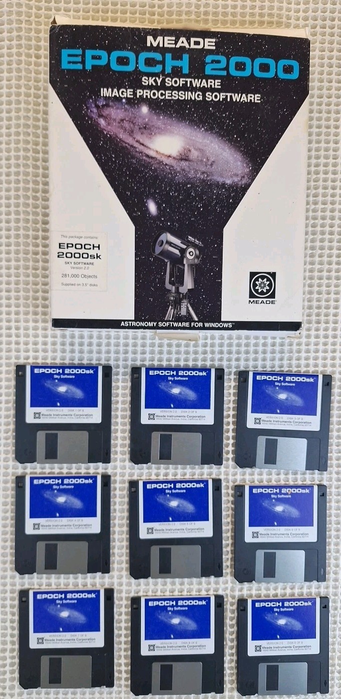 Meade Epoch 2000 Astronomy Image Sky Processing Software for Windows 3.5" Disks