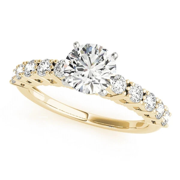 1.45 Ct VVS1 Round Cut Diamond Lab-Created Engagement Ring 14K Yellow Gold FN