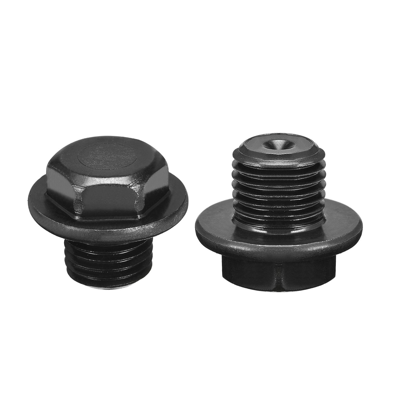 Outer Hex Head Socket Pipe Fitting Plug M14x1.5 Male Thread Carbon Steel 2Pcs