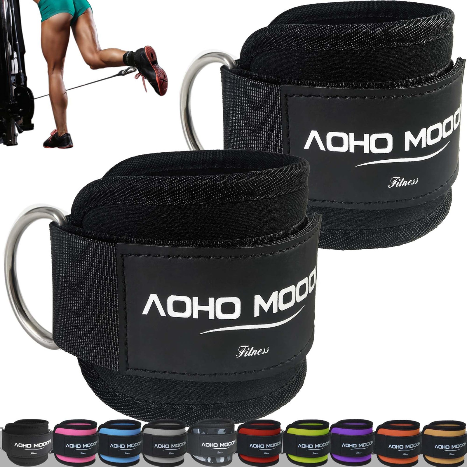 Adjustable Ankle Straps for Cable Machines – Glute Cuffs for Women, One Size