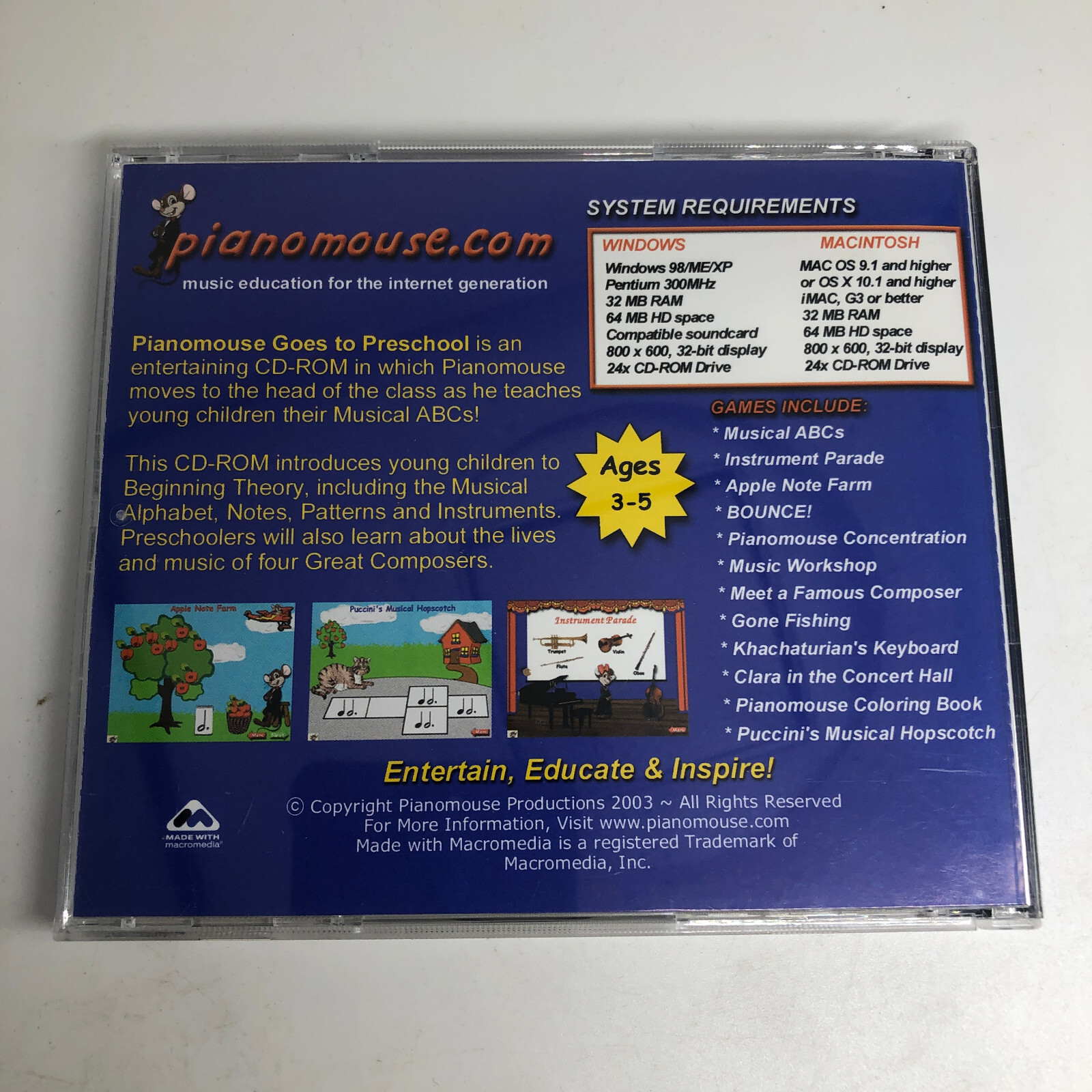 Pianomouse Goes to Preschool (CD ROM)
