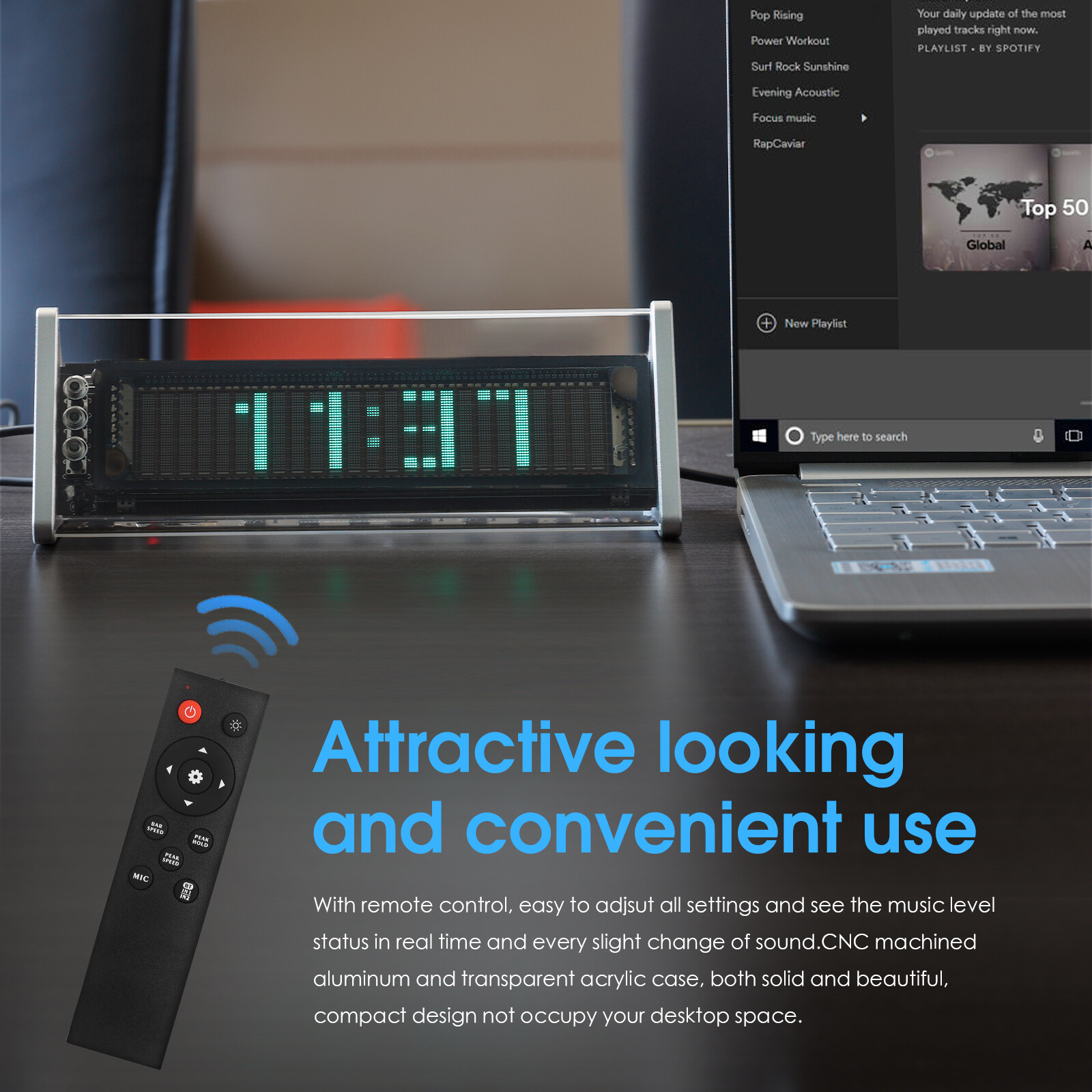 [Upgraded] VFD Audio Spectrum Analyzer Bluetooth 5.0 Receiver 3.5mm AUX Selector