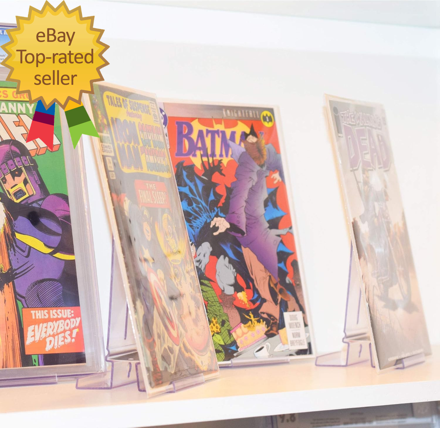 Comic Mount 5 Pack, Comic Book Shelf Stand or Wall Mount Display