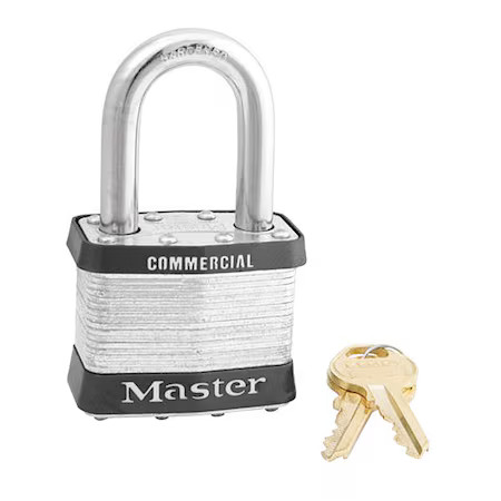 Master Lock 25Kalf Padlock, Keyed Alike, Long Shackle, Rectangular Steel Body,