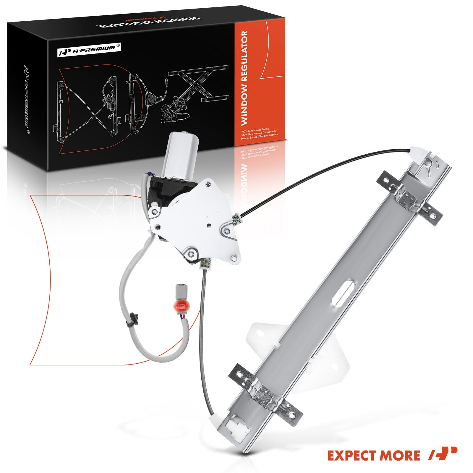 Front Passenger Side Power Window Regulator with Motor (2-Pin)