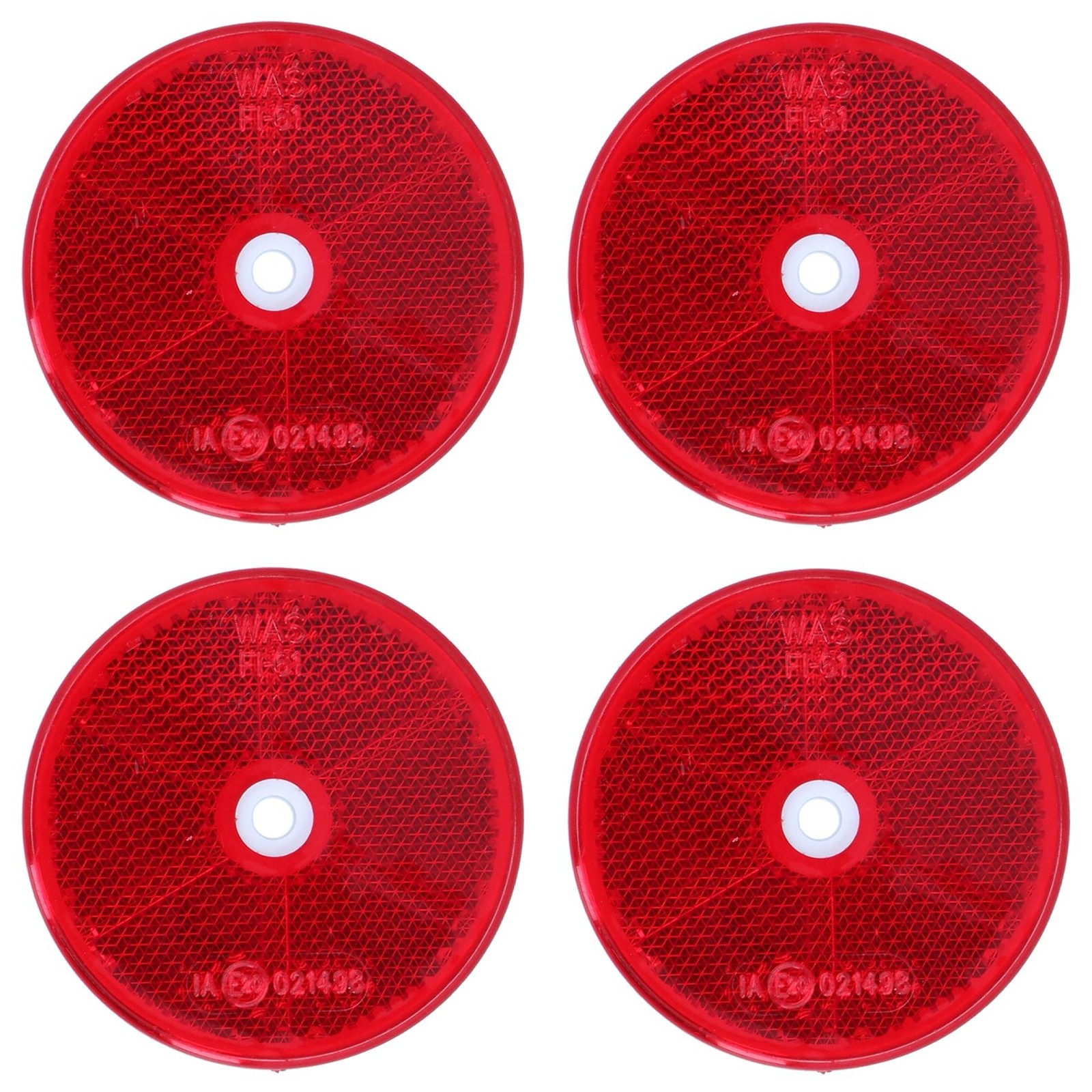Red Round Rear Reflector Pack of 4 for Trailers Fence Gate Posts TR072