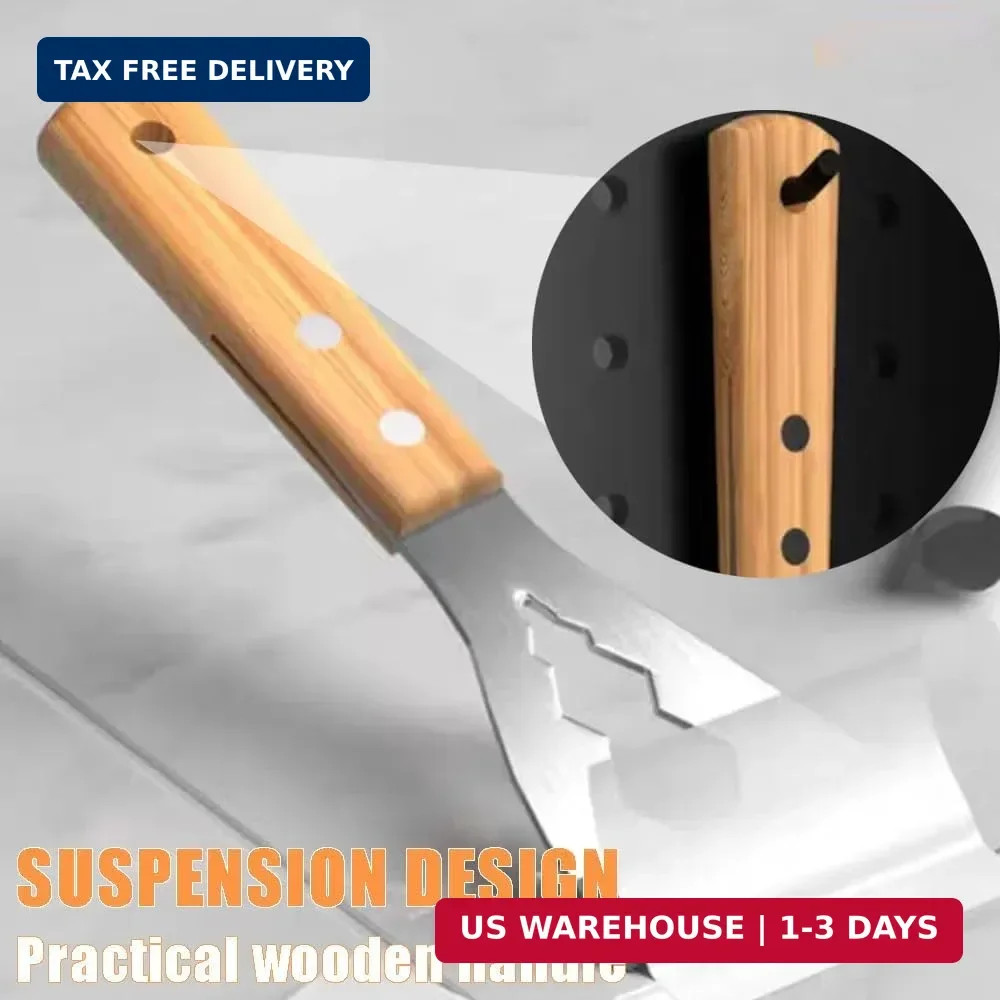 Ouliget Paint Scraper Tool,Stainless Steel Stiff Putty Scraper with Wood Handle,