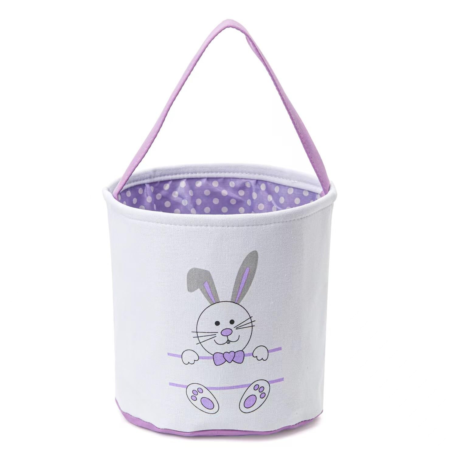 Easter Bucket, Canvas Easter Bunny Basket, Bunny Face Print Basket, Easter Ba...