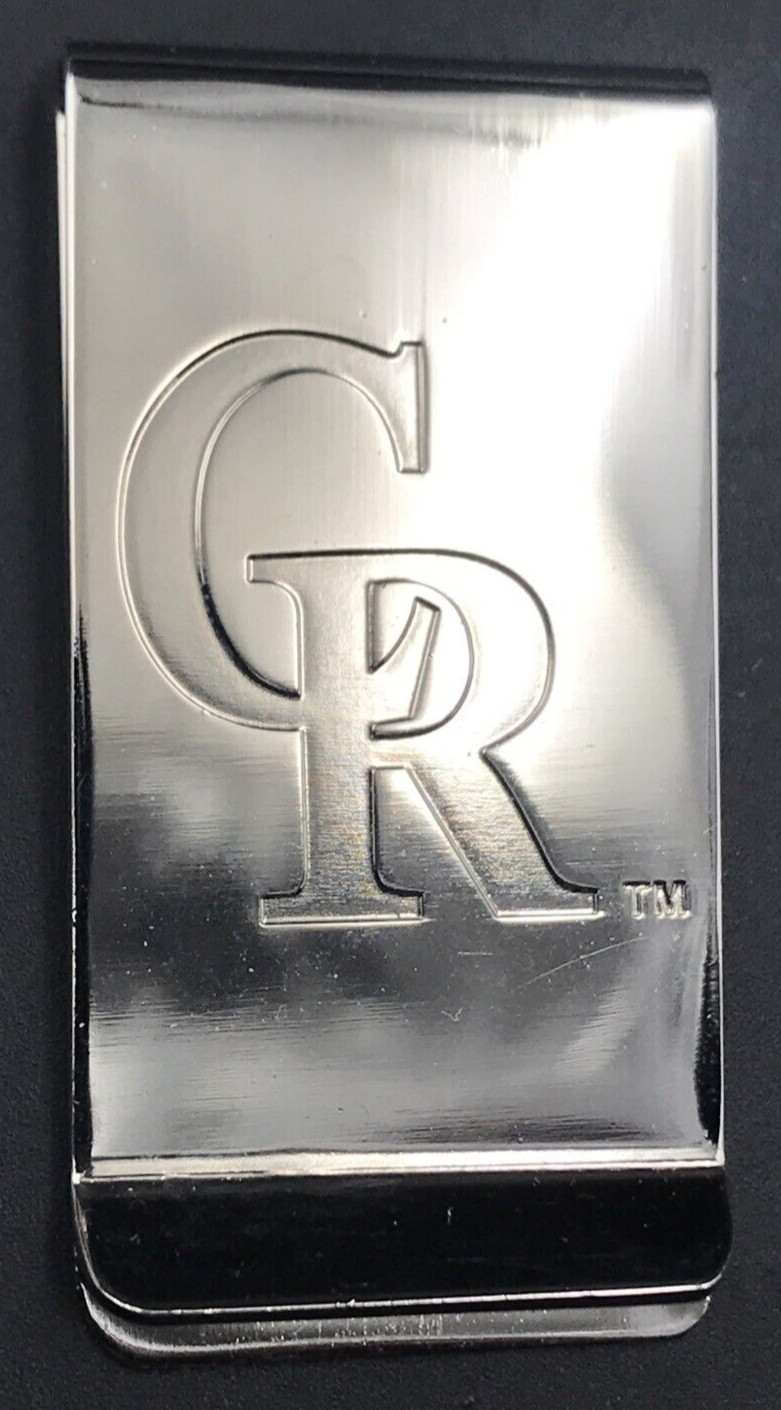 NOS New Colorado Rockies Bank One Silver Tone Money Clip 1" x 2" SGA