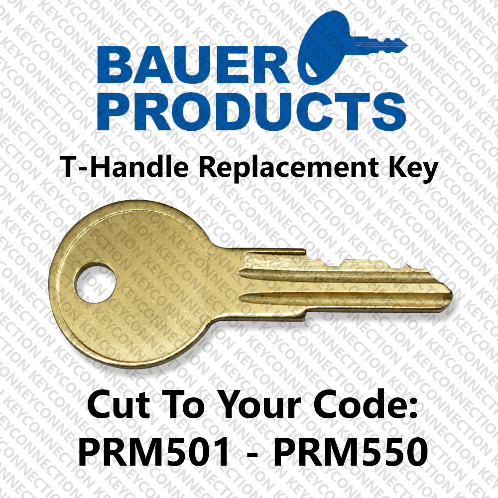 Bauer T handle Replacement Key Cut to Your Code PRM501-PRM550