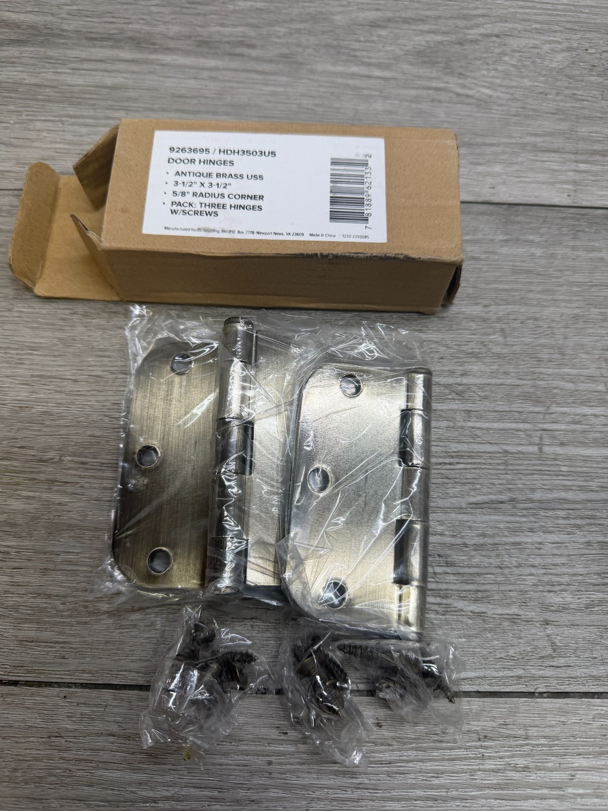 Miseno HDH3503U5 Westcraft 3-1/2 in. Steel Door Hinge in Antique Brass-Lot of 3