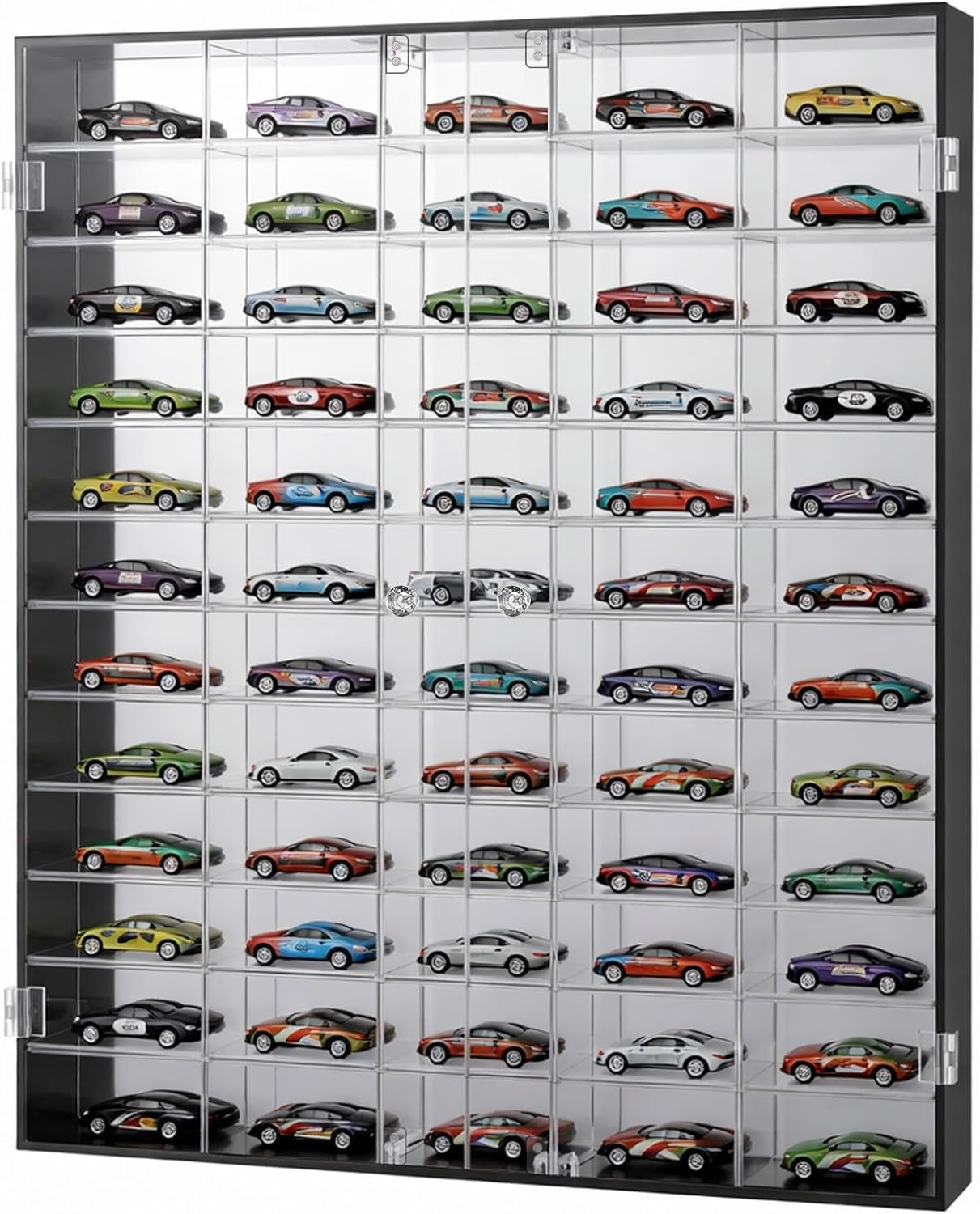 1/64 Diecast Acrylic Display Case Car Wall Case Diecast Model Display Clear Whee