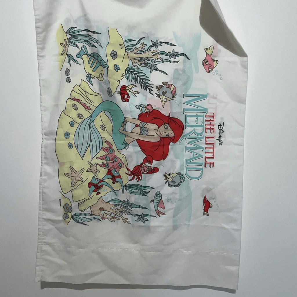 Vintage Disney Multicolor The Little Mermaid Underwater Scene Pillowcase