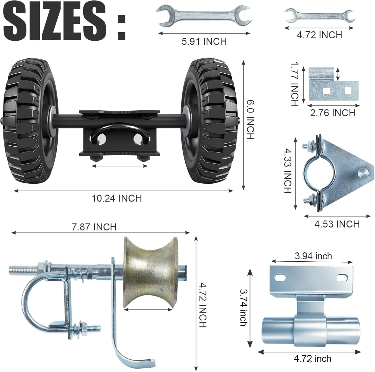 Wall Mounted Rolling Gate Hardware Kit for Chain Link Sliding Gate, Heavy Duty 6