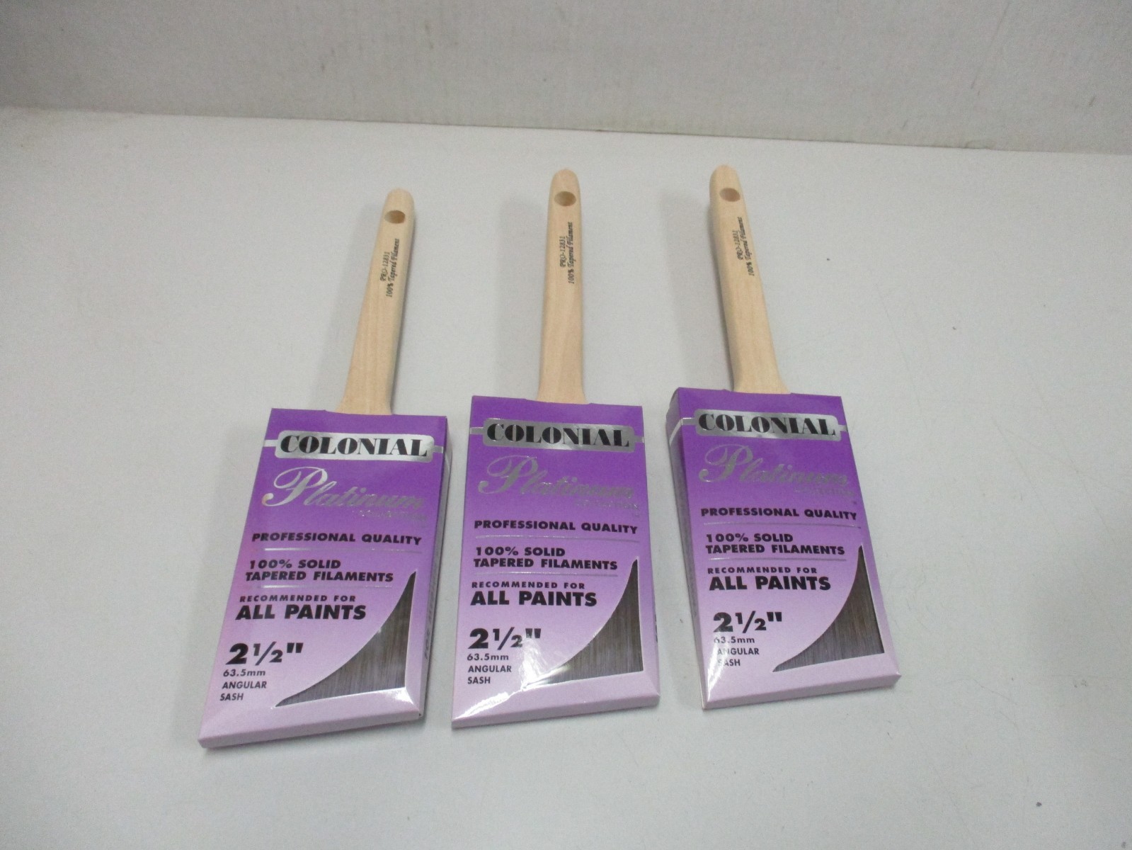 3 Colonial Platinum 2-1/2" Paint Brushes