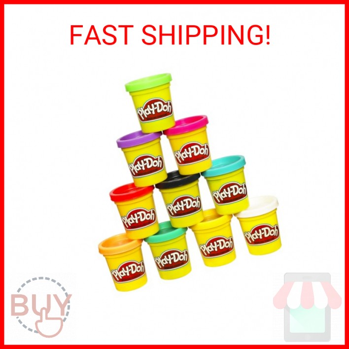 Play Doh Modeling Compound 10-Pack Case of Assorted Colors, Non-Toxic 2 oz. Cans