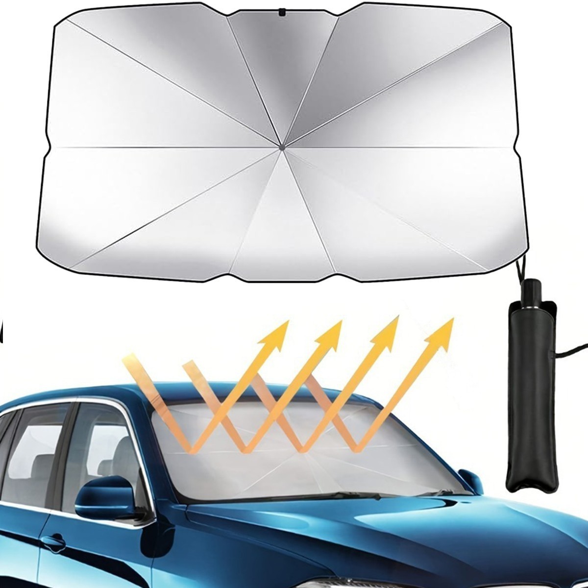 Car Foldable Large Sun Shade Umbrella Heat Insulation UV Block Windshield Visor