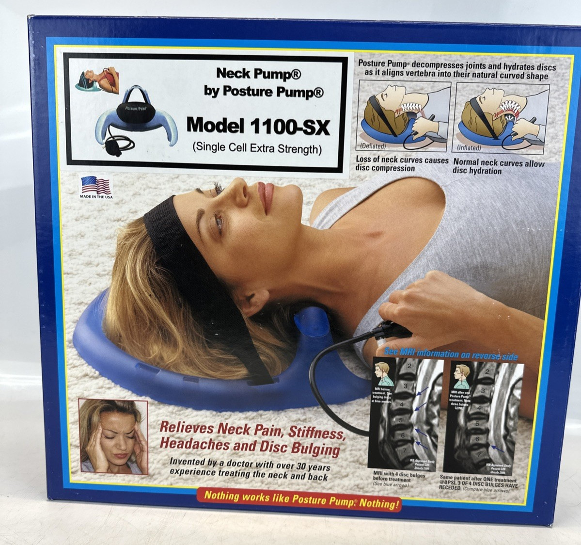 Posture Pump Model 1100-SX Neck Exerciser Cervical Disc Hydrator W/ Box