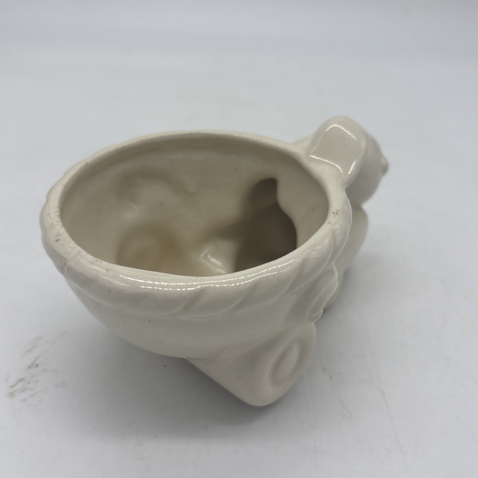 Easter Pottery Mid Century McCoy ? Unmarked Egg Basket Rabbit Planter