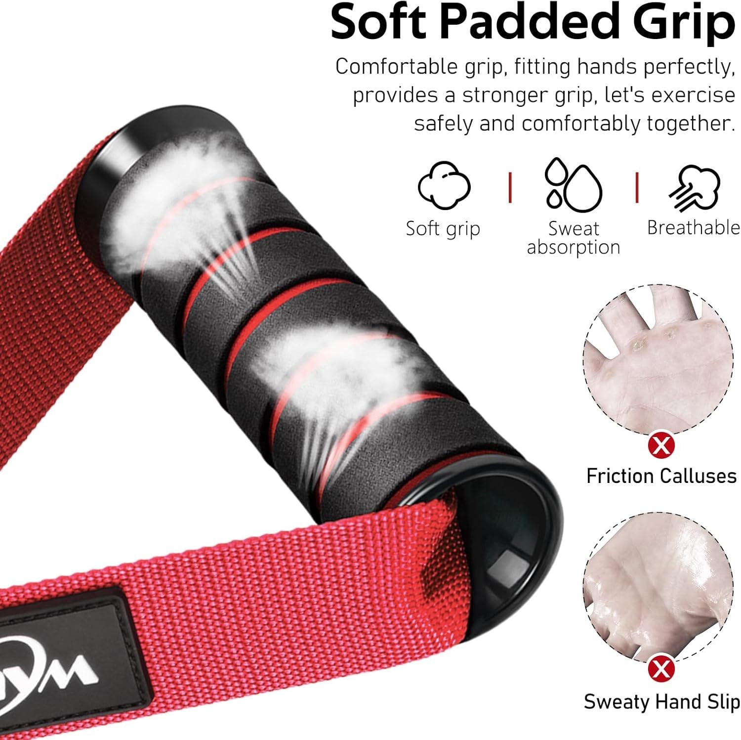 Exercise Handles, Replacement Cable Machine Attachments for Home Gym